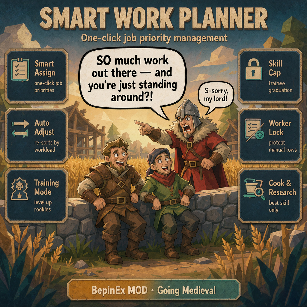 Smart Work Planner — One-Click Job Priority Management for Going Medieval