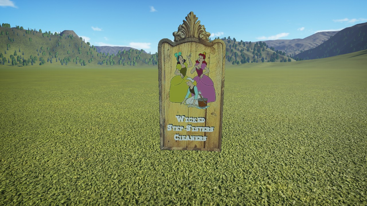 MM-StepSistersCleaningSign