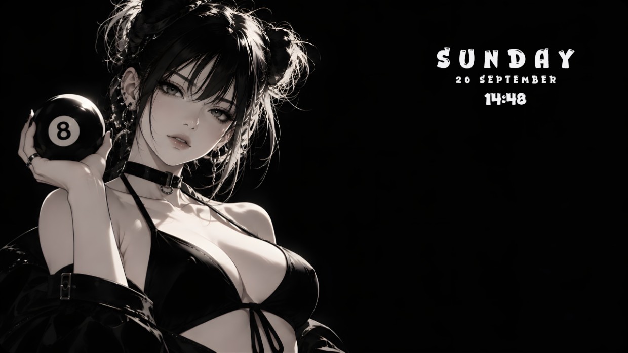 Anime girl and billiards