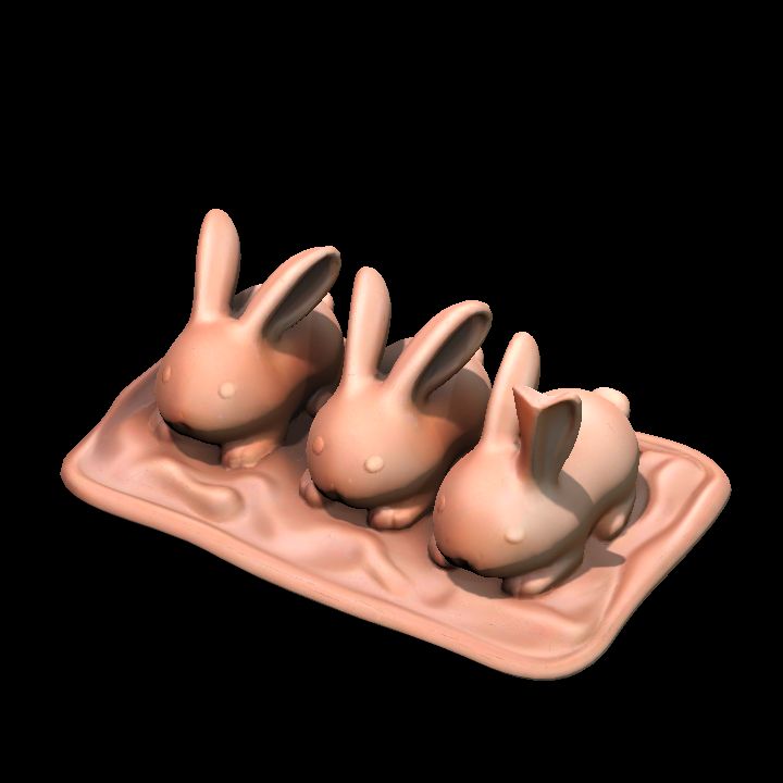 Hollow Chocolate Bunny babies asleep