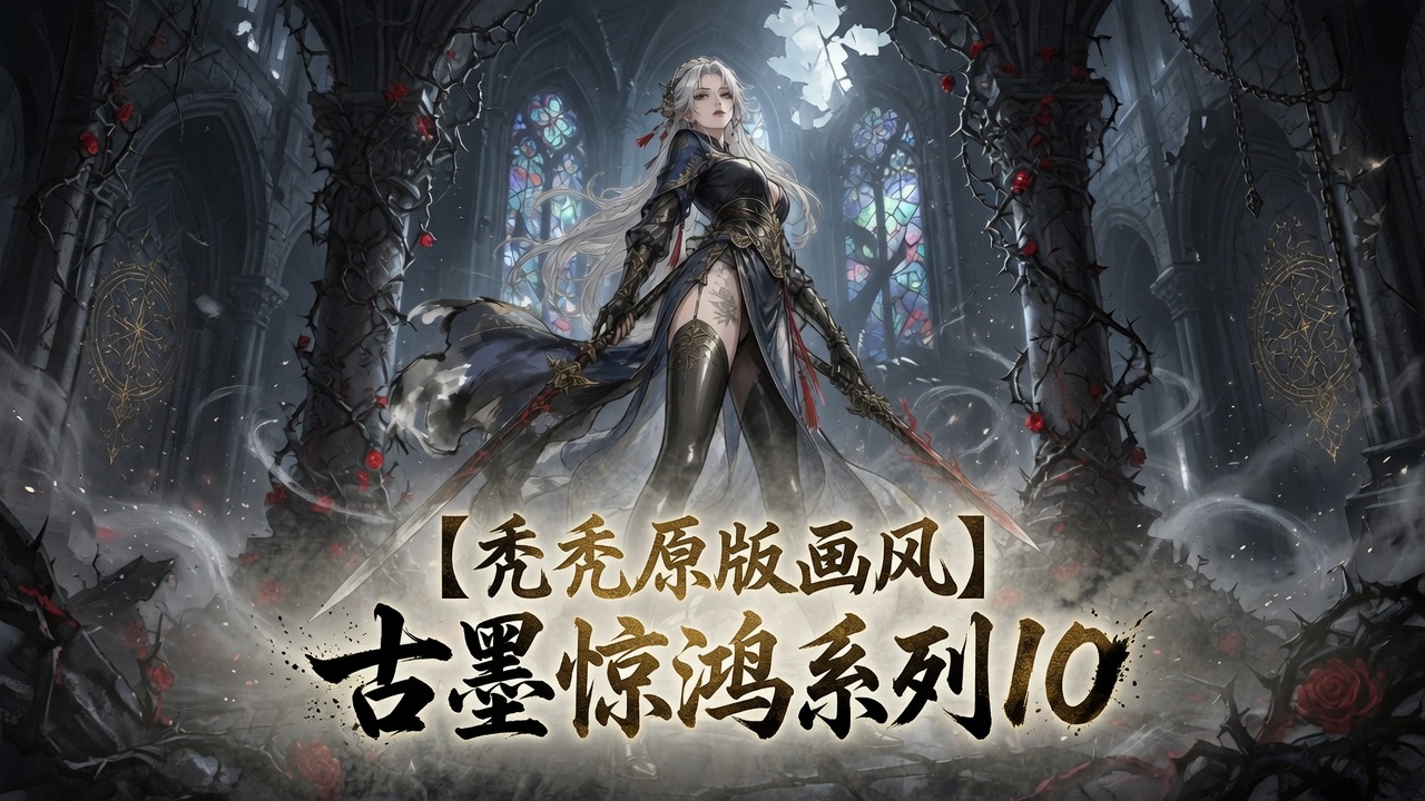 【秃秃原版画风】古墨惊鸿系列10（1*女立绘+NPC+独立战斗小人）