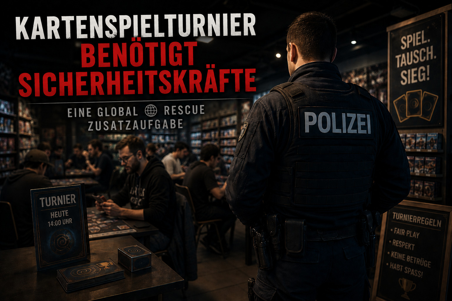 [DE/EN] Kartenspielturnier benötigt Sicherheitskräfte / Card game tournament requires security personnel