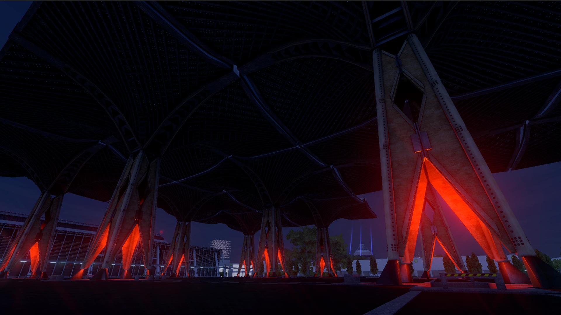 [Davinci]-Nighttime fireworks and drone swarm performance