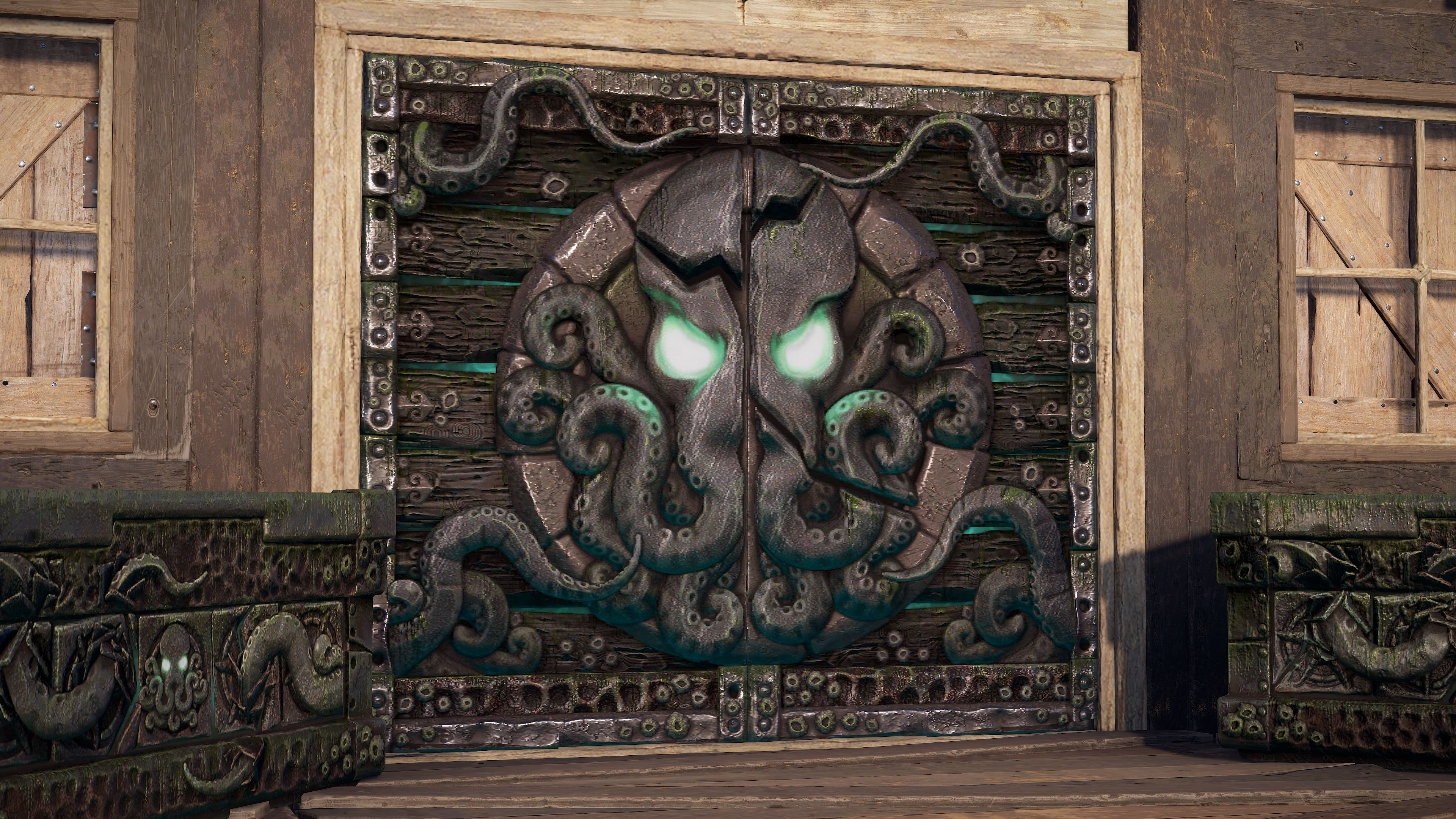Tomb Of The Octopus Wooden Double Door thumbnail 5