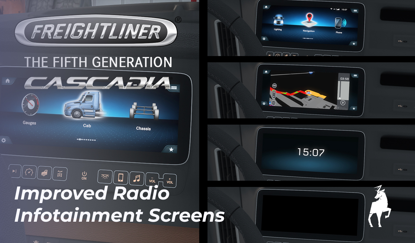 Freightliner Cascadia 2024 – Improved Radio Infotainment Screens