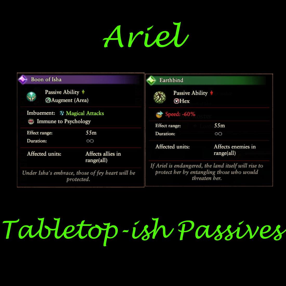 [Wood Elves]Tabletop-ish Passives for Ariel