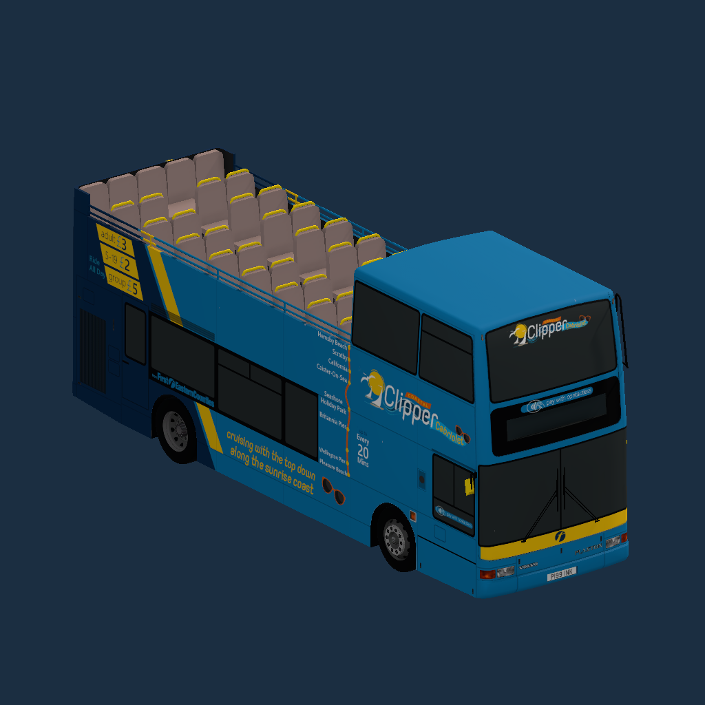 Plaxton President OT First Eastern Counties Coastal Clipper Cabriolet Branded