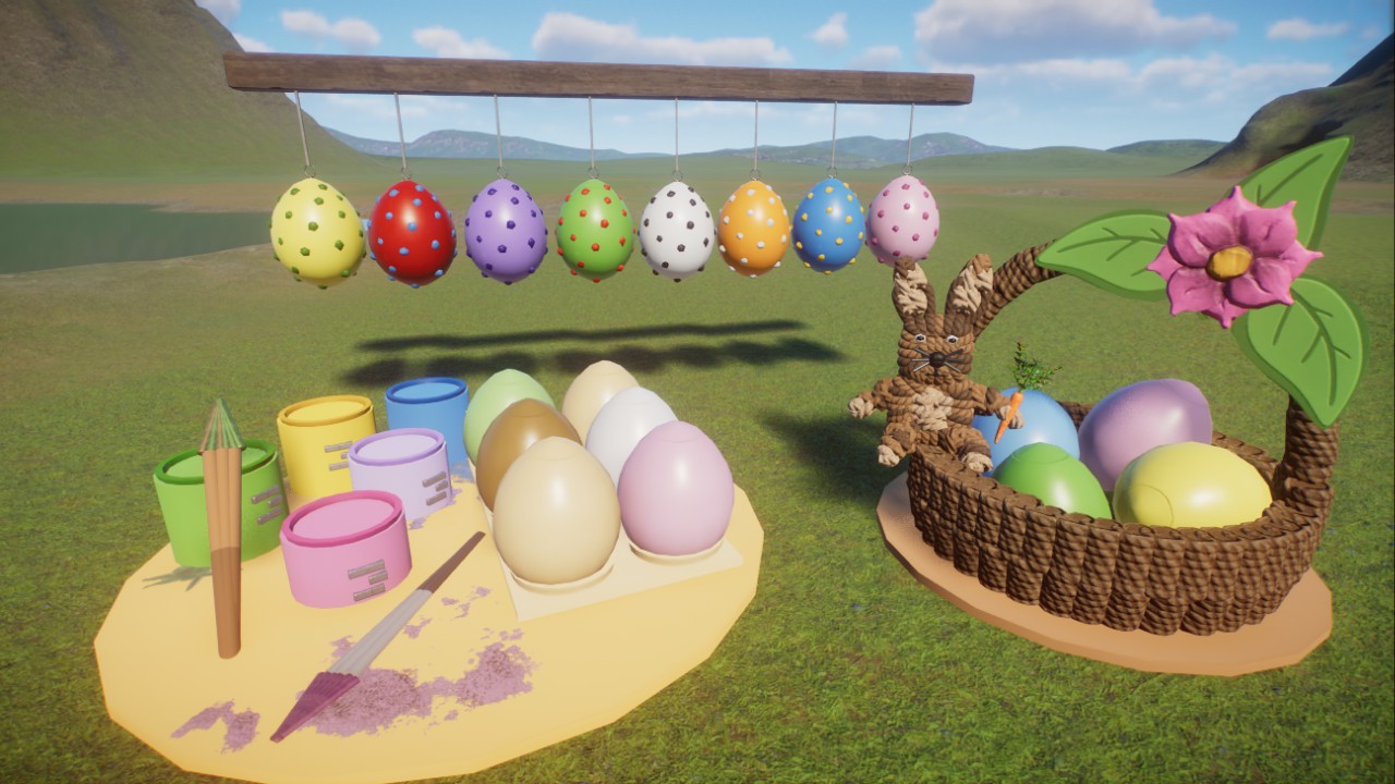 Easter decoration 3 pieces, Osterdekoration 3 Teile
