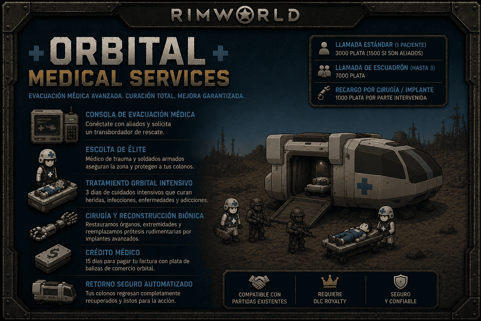 Servicios Médicos Orbitales (Orbital Medical Services) mod preview for RimWorld