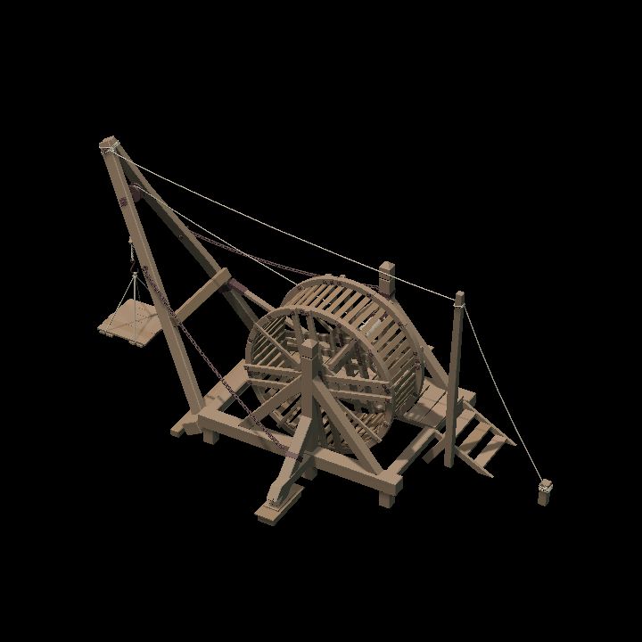 Treadwheel Crane - Medieval