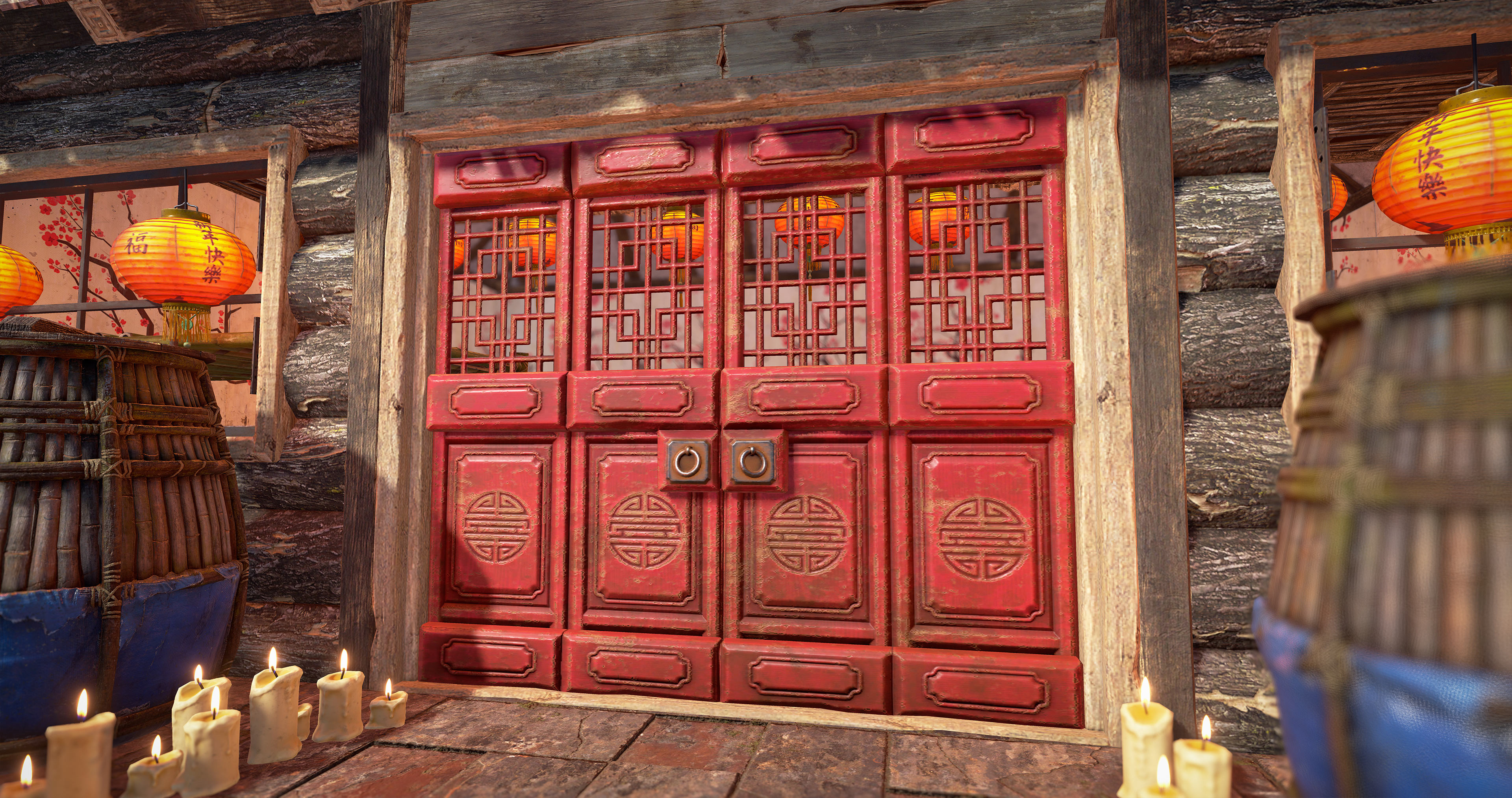 Chinese Panel Wooden Doors thumbnail 6