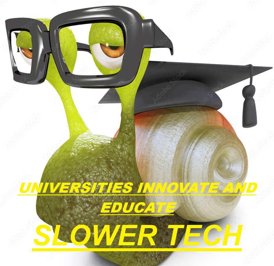 Universities educate and innovate based on law, but slower