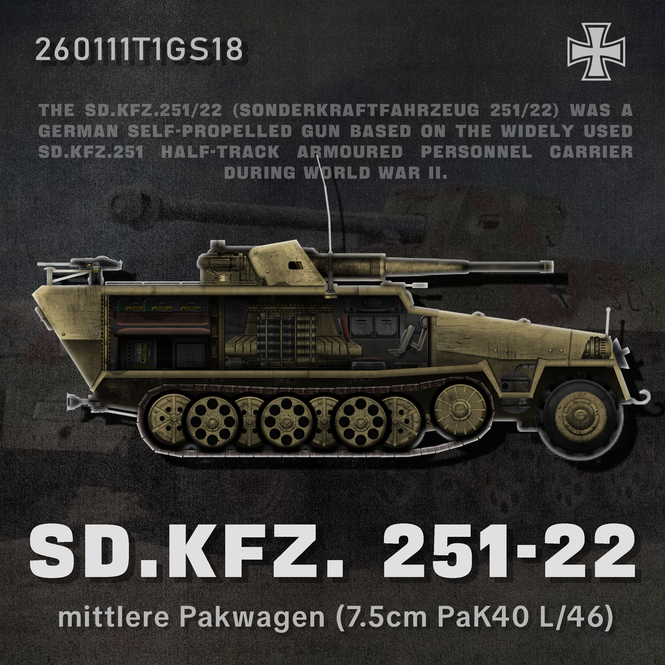 Sd.Kfz. 251-22 Ausf.D（Pak 40）