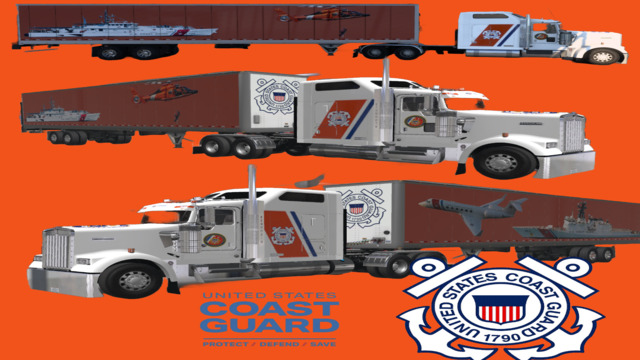 US Coast Guard truck and trailer