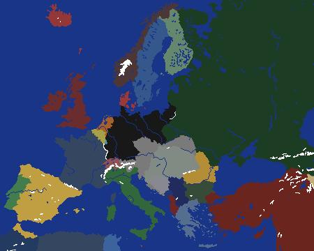 1914 Detailed Map of Europe