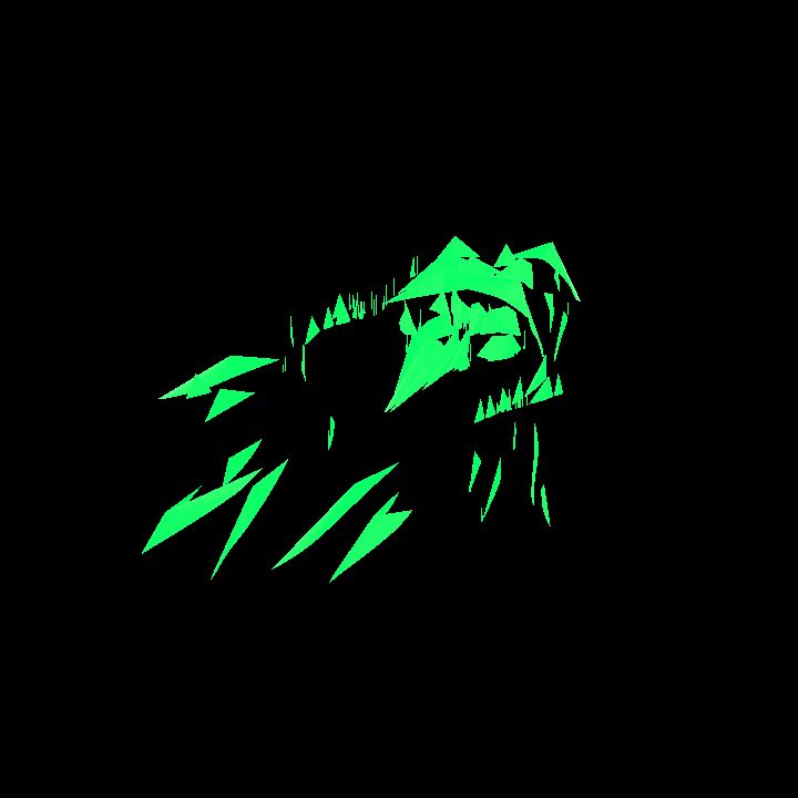 A glowing sigil - green raven