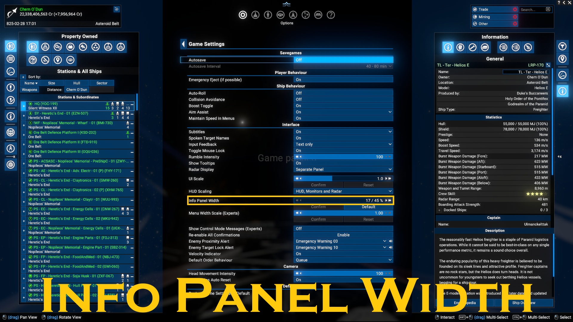 Info Panel Width