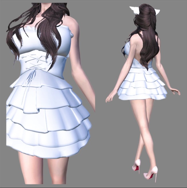 露背蓬蓬裙 White Skirt