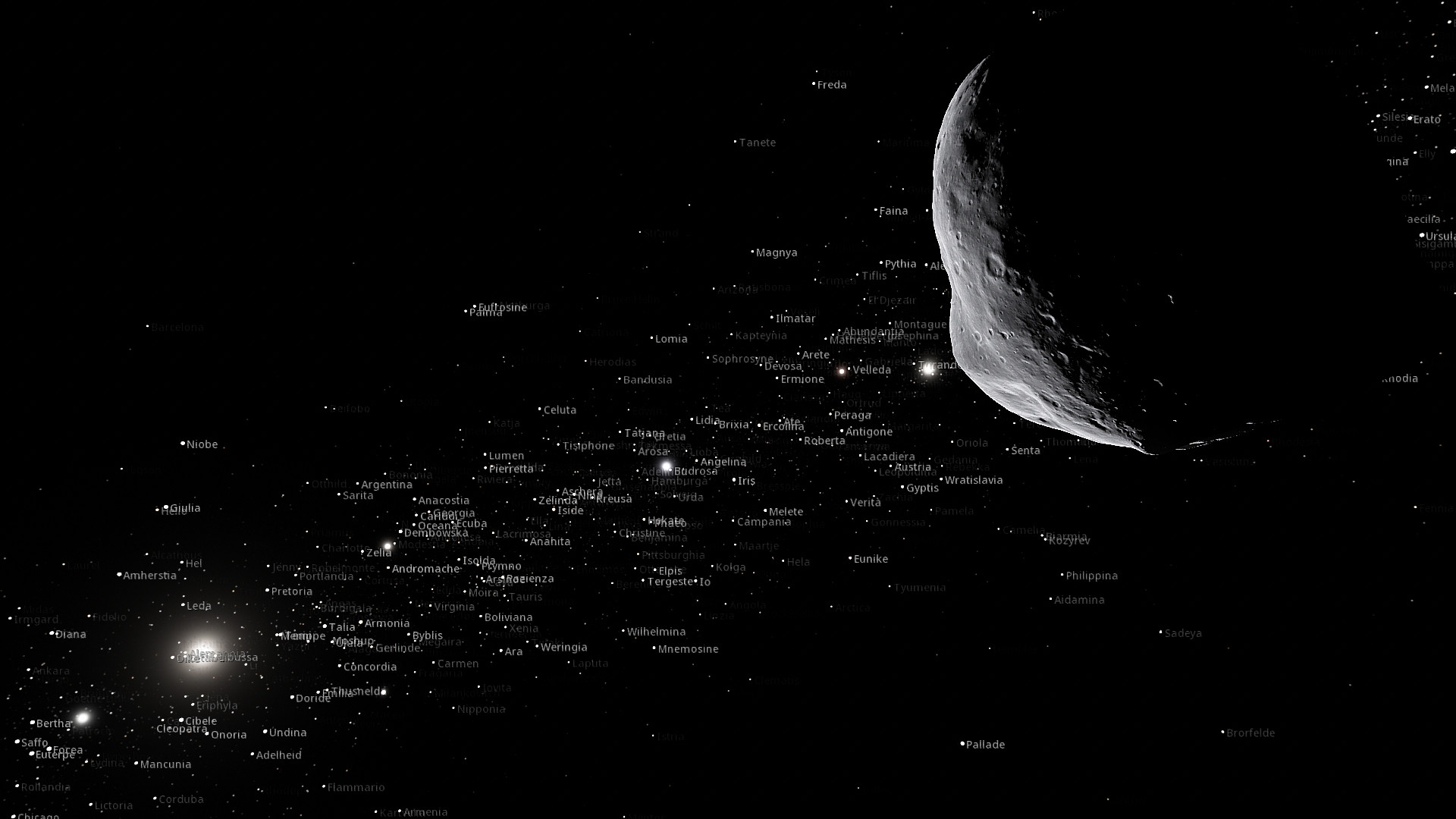 JPL catalog - Asteroids with name and known radius