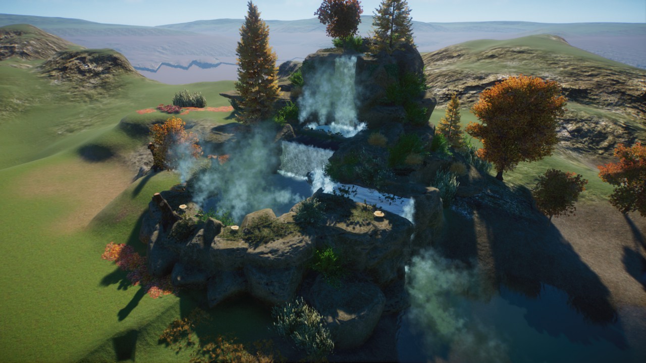 fall themed waterfall