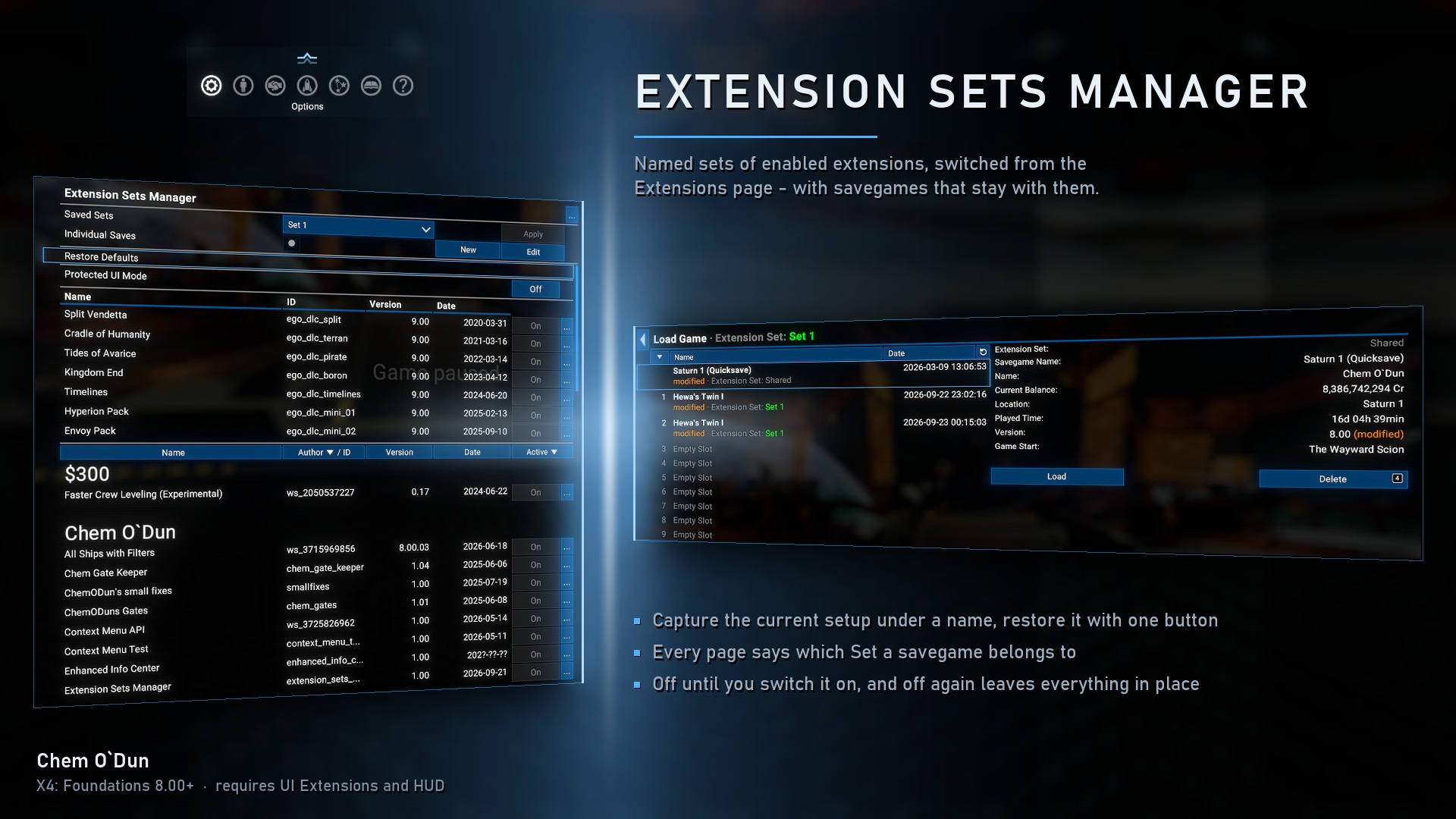Extension Sets Manager preview