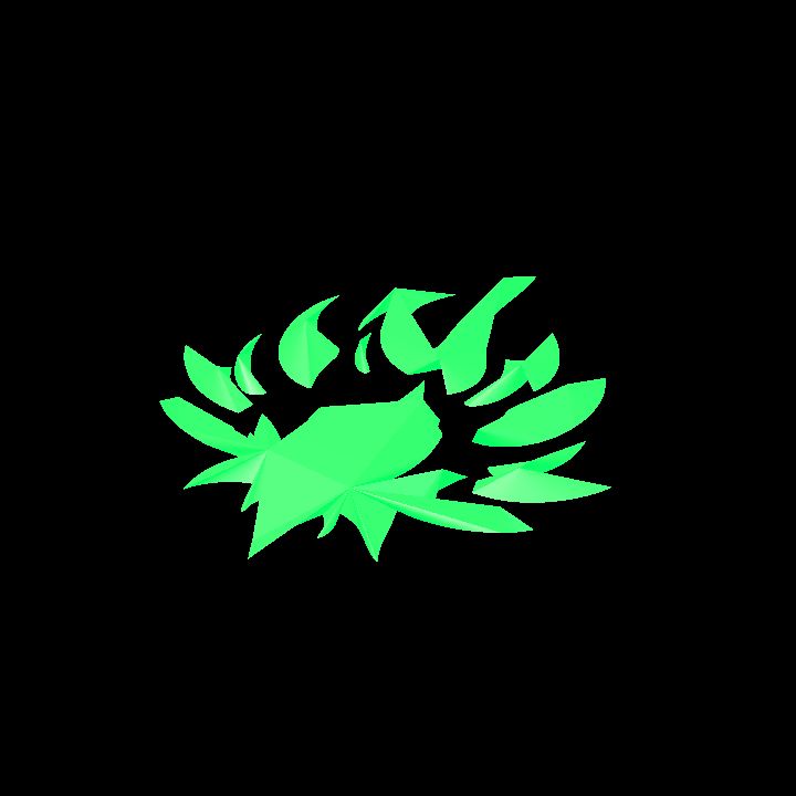 A glowing sigil - green flame