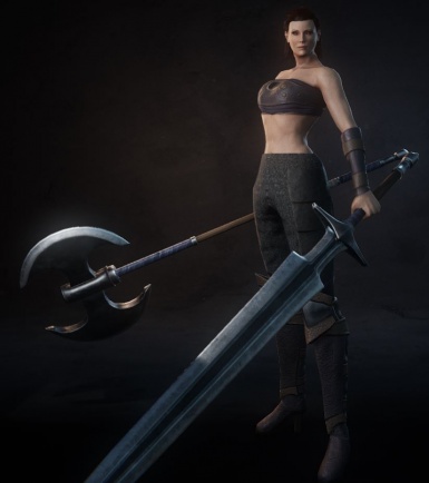 Makes 2h sword into 1h