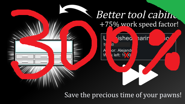 Better Tool Cabinet 300% version mod preview for RimWorld