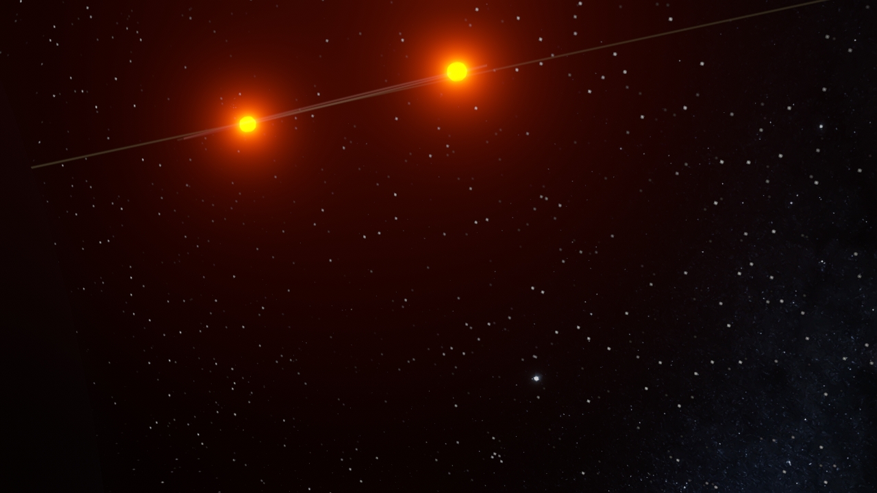 Water world orbiting 2 brown dwarf