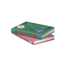 floral book stack