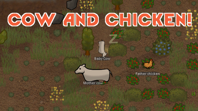 Cow and chicken