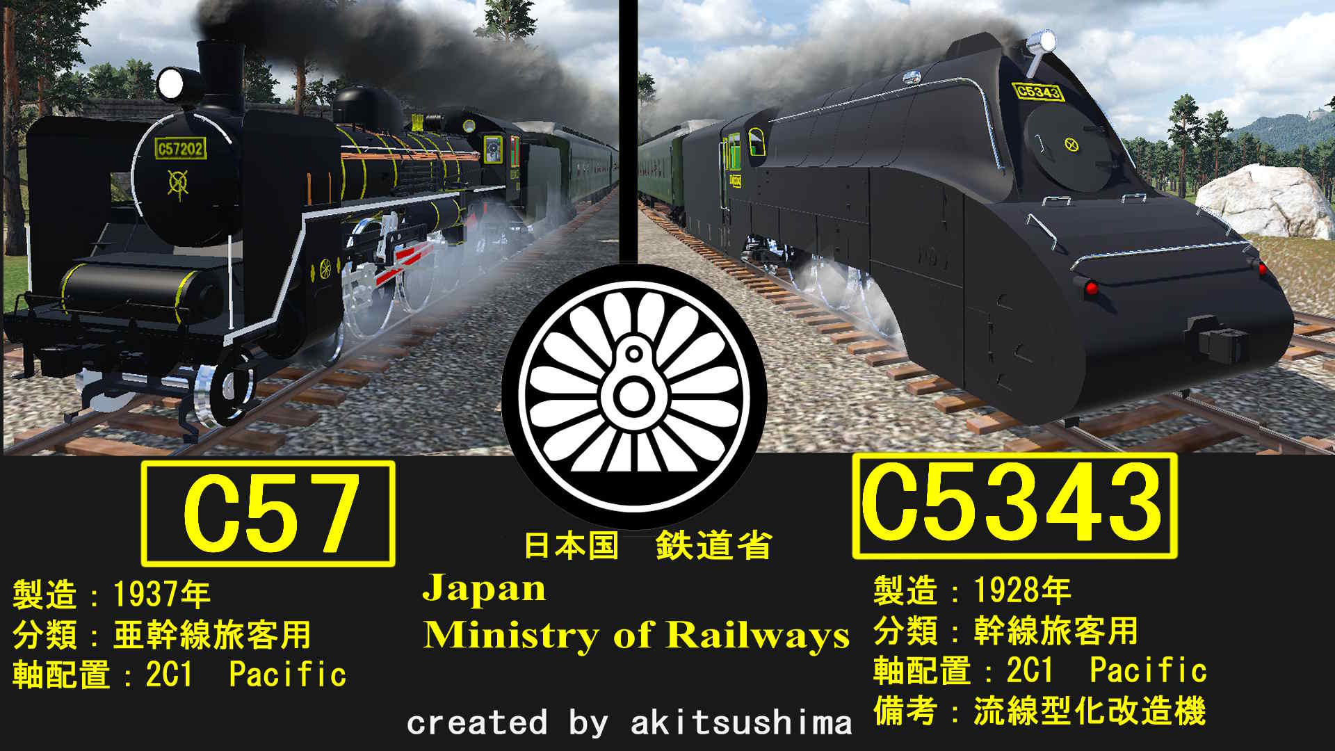 Japanese Government Railways – C5343 and C57 preview