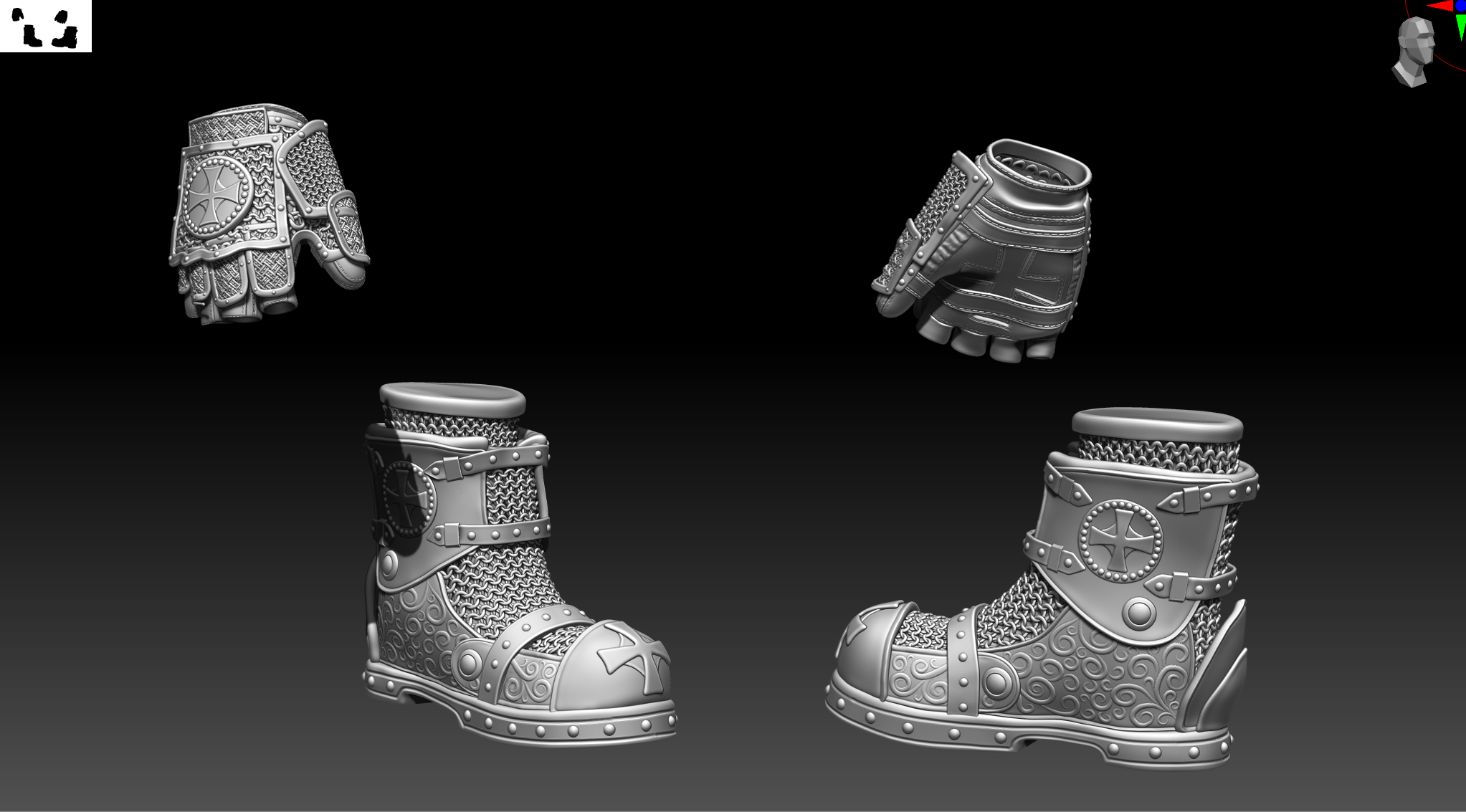 Knights Templar Roadsign Gloves thumbnail 2