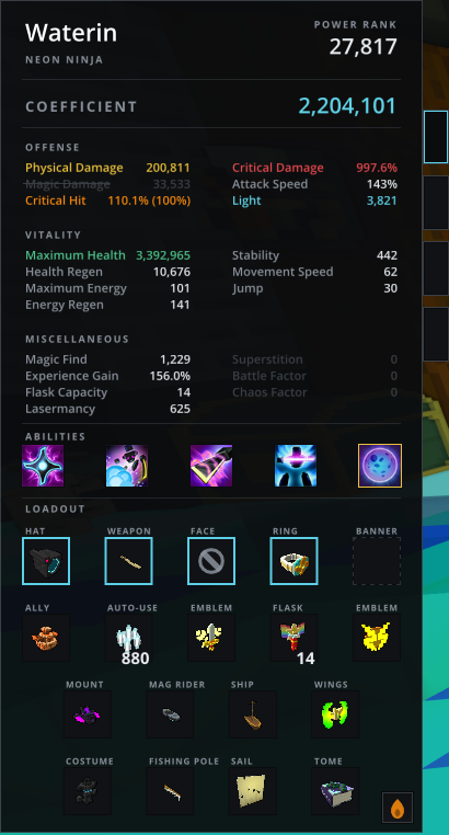 Zakros UI - Gem Lens Charsheet