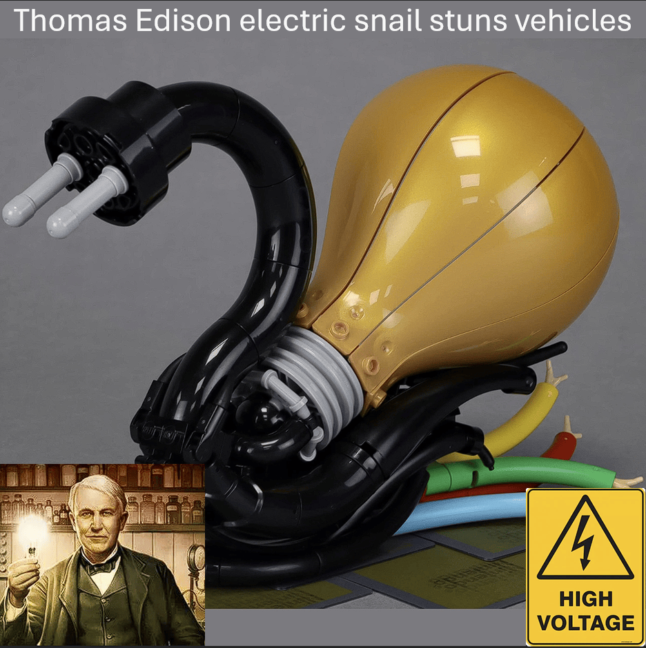 Thomas Edison electric snail stuns vehicles