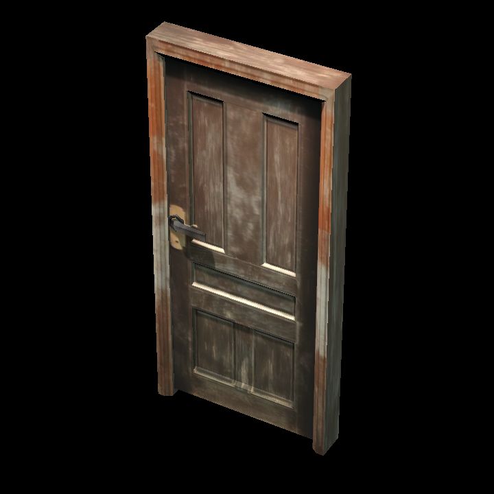 wooden door low poly #1