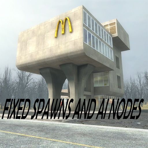 Brutalist McDonald's with fixed spawns and AI nodes