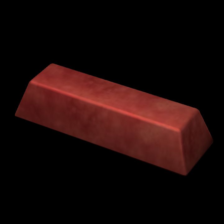 Crimson metal ingot