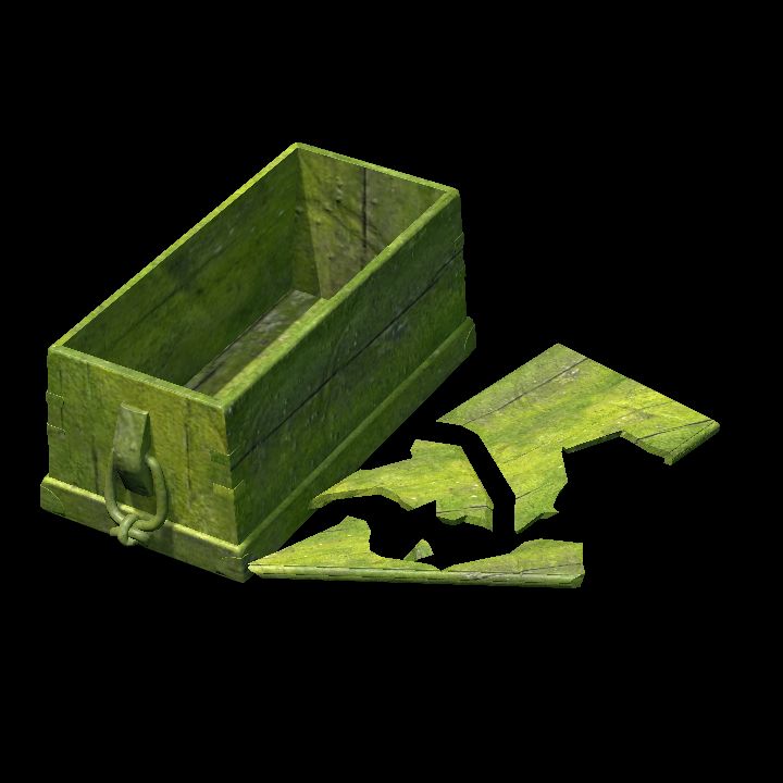 Chest broken lid - mossy