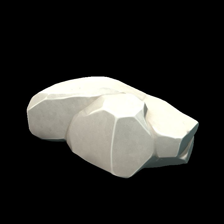 Rock - white, low-poly - 03A preview