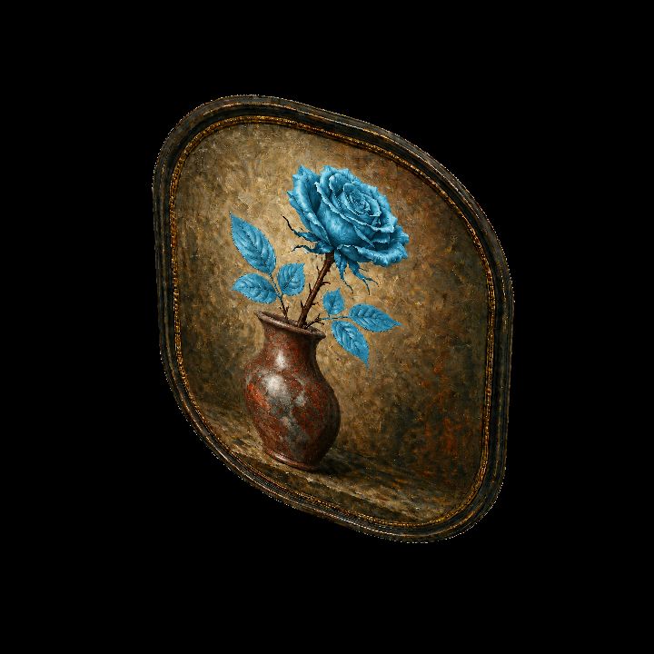 Painting, Cerulean Rose {2D}