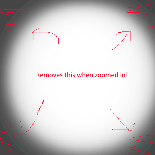 remove vignette when zoomed