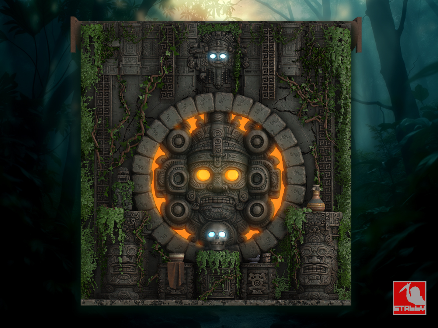 Forbidden Mayan Temple Garage Door screenshot 1