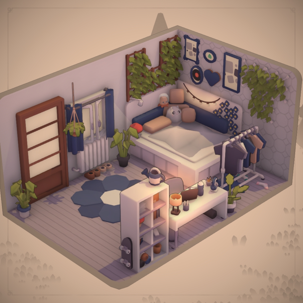 Preppy navy blue bedroom preview