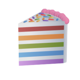 Rainbow Cake Slice