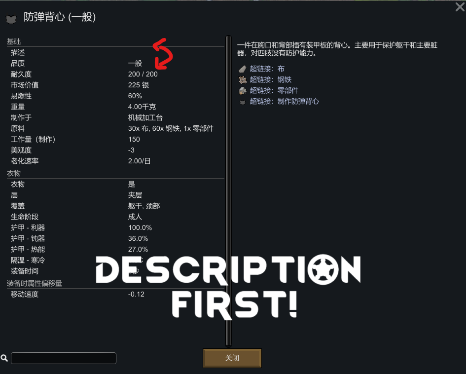 Description First