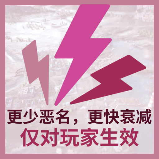玩家-75%恶名和双倍衰减速度