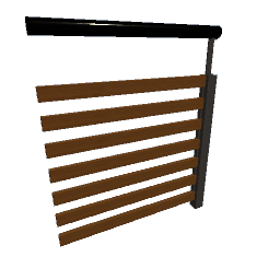 balcony railing chrom dark wood nut 75cm