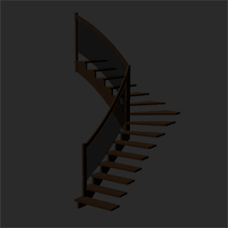 Left Way Stair Dark Wood Nut