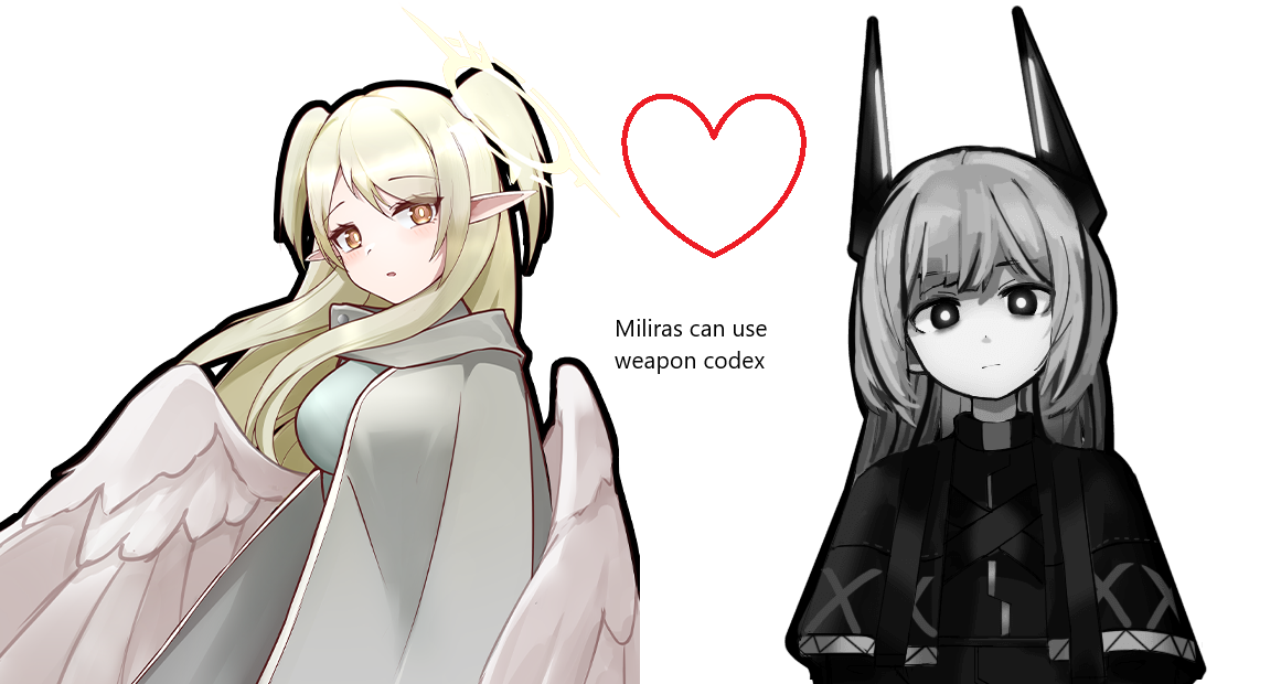 Miliras can use weapon codex